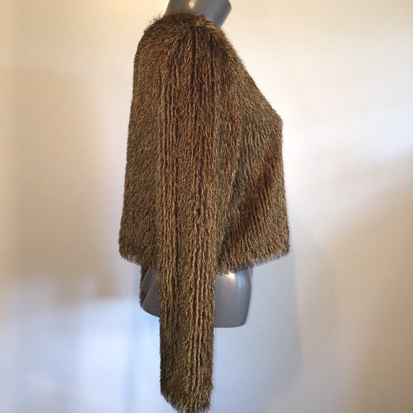 Vintage Joseph Ribkoff Cropped Shaggy Crew Neck Sweater Size 8 - Picture 2 of 11